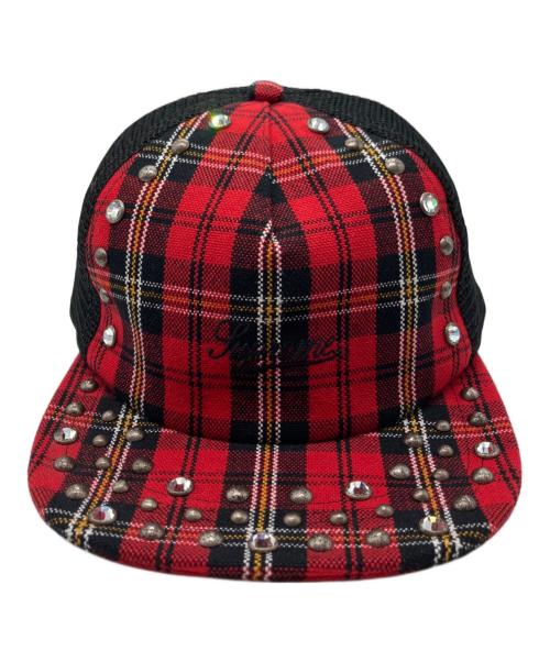 SUPREME（シュプリーム）Supreme (シュプリーム) Studded Cap レッド×ブラックの古着・服飾アイテム