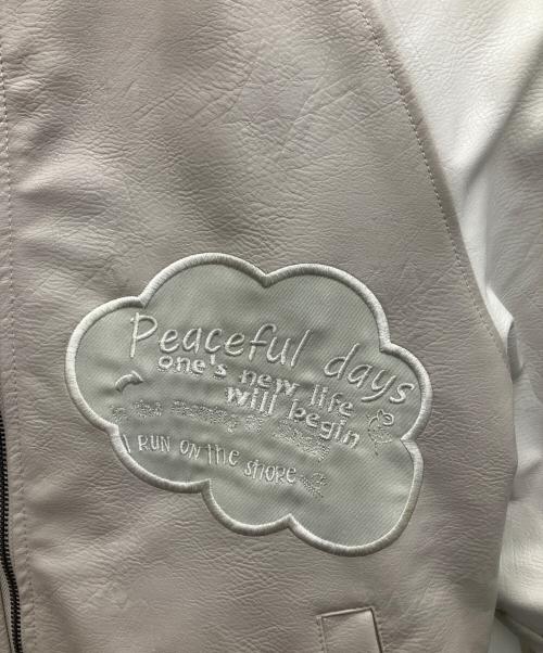 1PIU1UGUALE3 RELAX（ウノピゥウノウグァーレトレ リラックス）1piu1uguale3 relax (ウノピゥウノウグァーレトレ リラックス) ブルゾン ホワイト×ベージュ サイズ:Lの古着・服飾アイテム