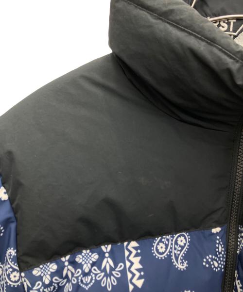 FIRST DOWN（ファーストダウン）FIRST DOWN (ファーストダウン) ダウンジャケット ブラック×ブルー サイズ:Lの古着・服飾アイテム