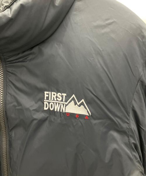 FIRST DOWN（ファーストダウン）FIRST DOWN (ファーストダウン) ダウンジャケット ブラック×ブルー サイズ:Lの古着・服飾アイテム