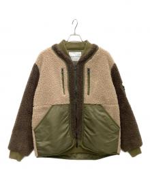 WHITE MOUNTAINEERING（ホワイトマウンテ二アニング）の古着「BOA BOMBER JACKET」｜カーキ×ベージュ