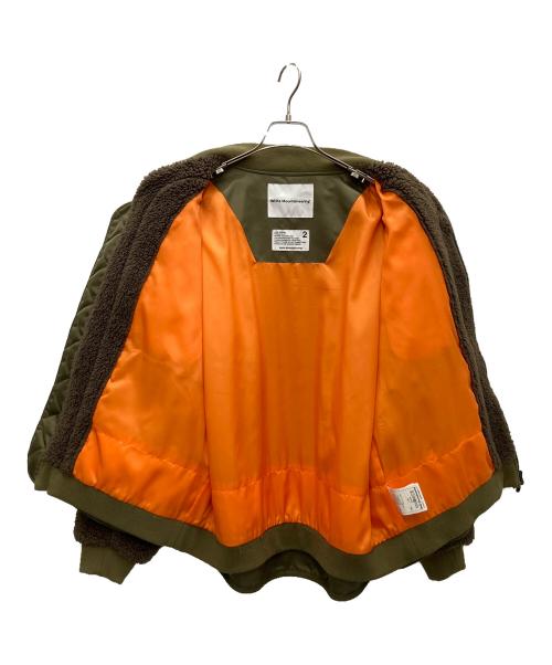 WHITE MOUNTAINEERING（ホワイトマウンテ二アニング）WHITE MOUNTAINEERING (ホワイトマウンテ二アニング) BOA BOMBER JACKET カーキ×ベージュ サイズ:SIZE2の古着・服飾アイテム