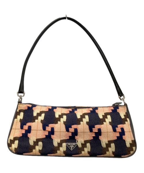 PRADA（プラダ）PRADA (プラダ) ハンドバッグ ブラウン×ピンクの古着・服飾アイテム