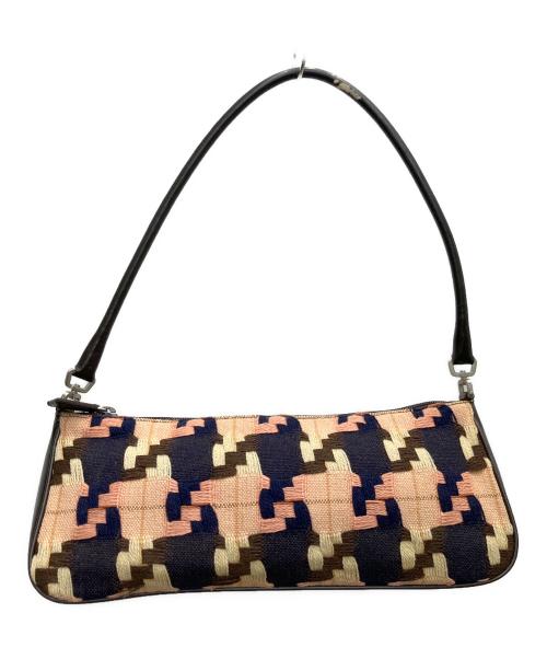 PRADA（プラダ）PRADA (プラダ) ハンドバッグ ブラウン×ピンクの古着・服飾アイテム