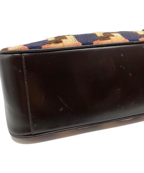 PRADA（プラダ）PRADA (プラダ) ハンドバッグ ブラウン×ピンクの古着・服飾アイテム