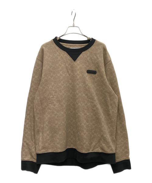 COACH（コーチ）COACH (コーチ) スウェット ブラック×ベージュ サイズ:Lの古着・服飾アイテム