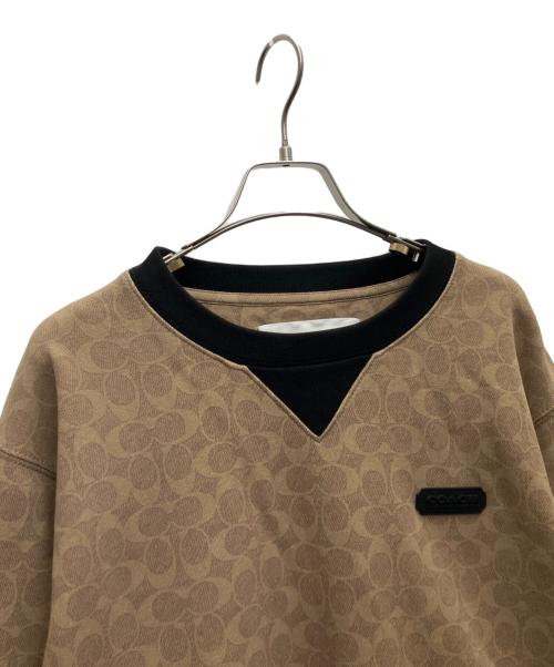 COACH（コーチ）COACH (コーチ) スウェット ブラック×ベージュ サイズ:Lの古着・服飾アイテム