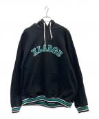 X-LARGEエクストララージ）の古着「プルオーバーパーカー」｜ブラック×グリーン