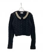 ORGUEオルグ）の古着「パールニットジャケット」｜ブラック