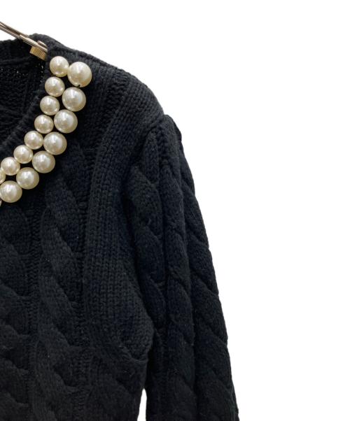 ORGUE（オルグ）ORGUE (オルグ) パールニットジャケット ブラック サイズ:SIZEFREEの古着・服飾アイテム