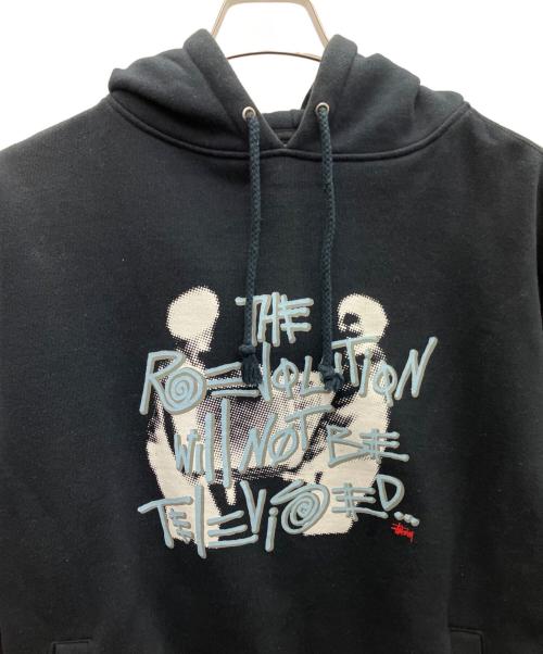 stussy（ステューシー）stussy (ステューシー) プルオーバーパーカー ブラック サイズ:Lの古着・服飾アイテム