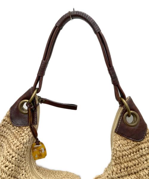 LAUREN RALPH LAUREN（ローレンラルフローレン）LAUREN RALPH LAUREN (ローレンラルフローレン) カゴバッグ ブラウン×ベージュの古着・服飾アイテム