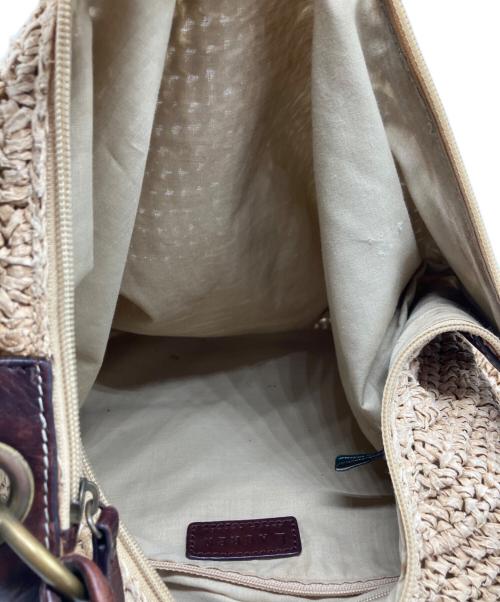 LAUREN RALPH LAUREN（ローレンラルフローレン）LAUREN RALPH LAUREN (ローレンラルフローレン) カゴバッグ ブラウン×ベージュの古着・服飾アイテム