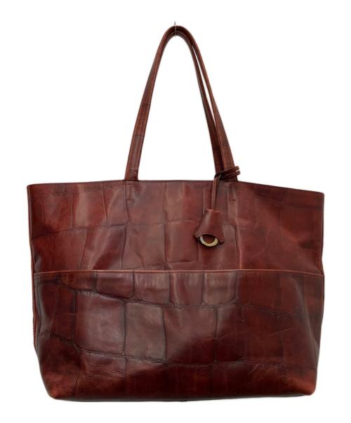 aniary（アニアリ）aniary (アニアリ) ビッグスタンプクロコレザートート レッドブラウンの古着・服飾アイテム