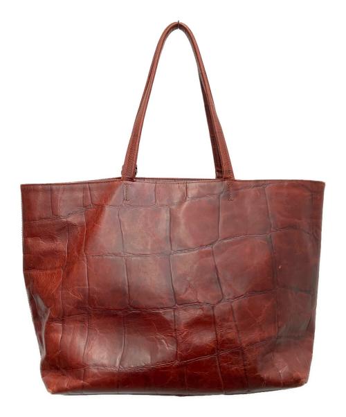 aniary（アニアリ）aniary (アニアリ) ビッグスタンプクロコレザートート レッドブラウンの古着・服飾アイテム