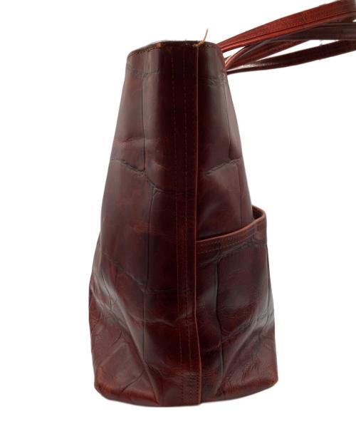 aniary（アニアリ）aniary (アニアリ) ビッグスタンプクロコレザートート レッドブラウンの古着・服飾アイテム