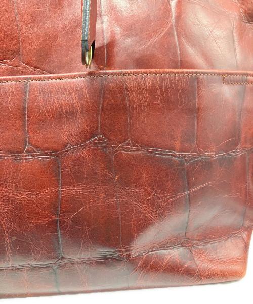 aniary（アニアリ）aniary (アニアリ) ビッグスタンプクロコレザートート レッドブラウンの古着・服飾アイテム