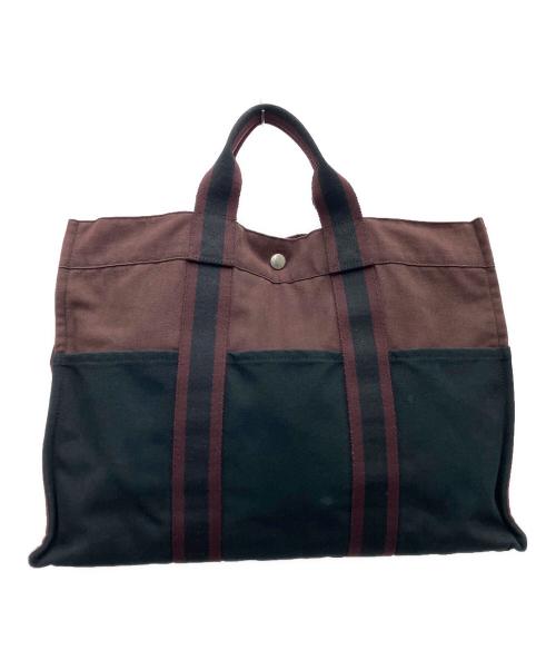 HERMES（エルメス）HERMES (エルメス) ハンドバッグ ボルドー×ブラックの古着・服飾アイテム
