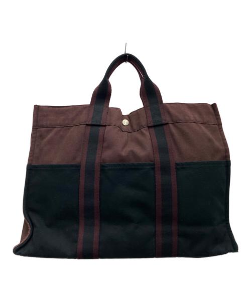 HERMES（エルメス）HERMES (エルメス) ハンドバッグ ボルドー×ブラックの古着・服飾アイテム