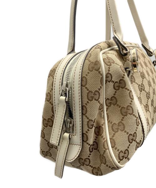 GUCCI（グッチ）GUCCI (グッチ) ハンドバッグ ブラウン×ベージュの古着・服飾アイテム