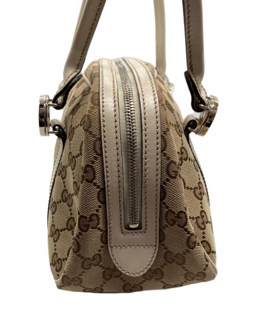 GUCCI（グッチ）GUCCI (グッチ) ハンドバッグ ブラウン×ベージュの古着・服飾アイテム