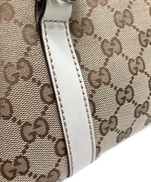 GUCCI（グッチ）GUCCI (グッチ) ハンドバッグ ブラウン×ベージュの古着・服飾アイテム
