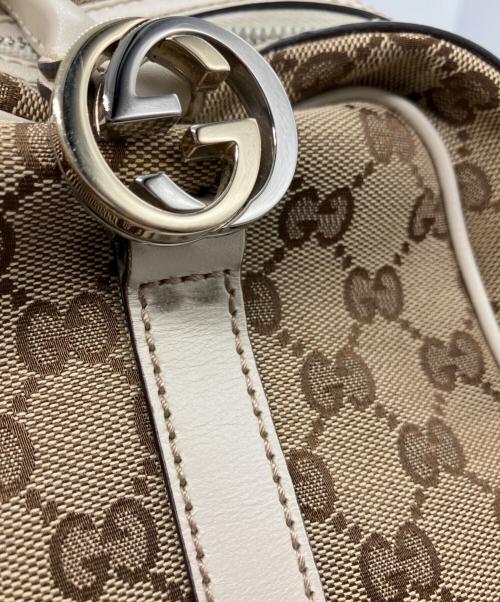 GUCCI（グッチ）GUCCI (グッチ) ハンドバッグ ブラウン×ベージュの古着・服飾アイテム