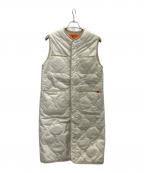 UNIVERSAL OVERALLユニバーサルオーバーオール）の古着「キルティングロングベスト」｜アイボリー