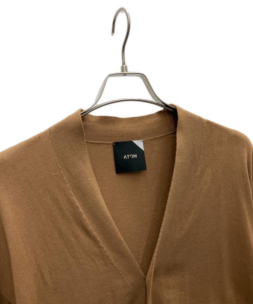 ATON（エイトン）ATON (エイトン) 薄手カーディガン ピンク サイズ:SIZE2の古着・服飾アイテム