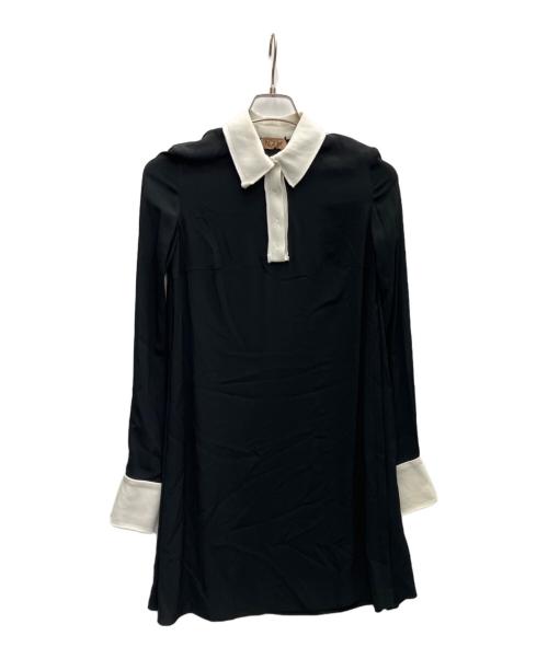 N°21（ヌメロヴェントゥーノ）N°21 (ヌメロヴェントゥーノ) 長袖ワンピース ホワイト×ブラック サイズ:SIZE38の古着・服飾アイテム