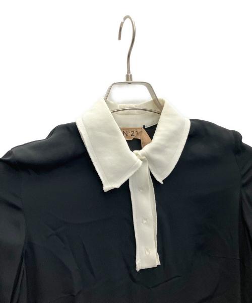 N°21（ヌメロヴェントゥーノ）N°21 (ヌメロヴェントゥーノ) 長袖ワンピース ホワイト×ブラック サイズ:SIZE38の古着・服飾アイテム