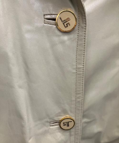 JEAN LOUIS SCHERRER（ジャンルイ シェレル）JEAN LOUIS SCHERRER (ジャンルイ シェレル) レザーコート ベージュ サイズ:Mの古着・服飾アイテム