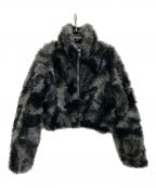 EMODAエモダ）の古着「ファージャケット」｜グレー×ブラック