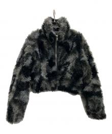 EMODA（エモダ）の古着「ファージャケット」｜グレー×ブラック