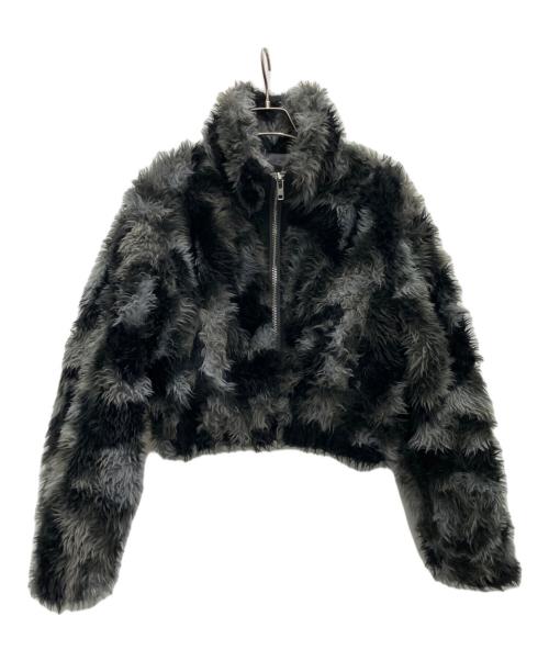 EMODA（エモダ）EMODA (エモダ) ファージャケット グレー×ブラック サイズ:SIZEFREEの古着・服飾アイテム