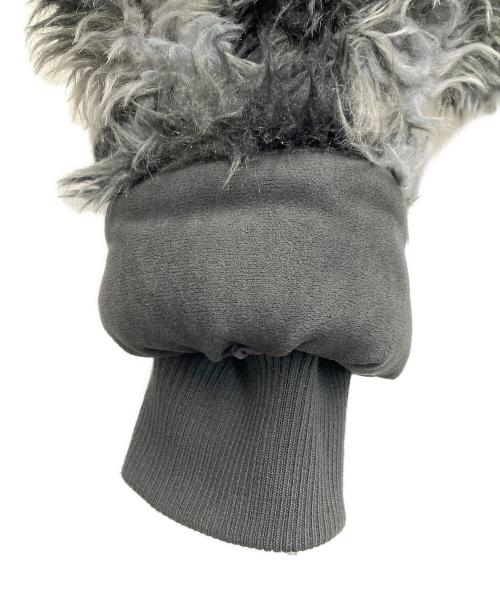 EMODA（エモダ）EMODA (エモダ) ファージャケット グレー×ブラック サイズ:SIZEFREEの古着・服飾アイテム