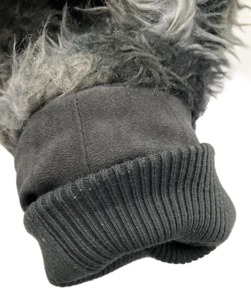 EMODA（エモダ）EMODA (エモダ) ファージャケット グレー×ブラック サイズ:SIZEFREEの古着・服飾アイテム