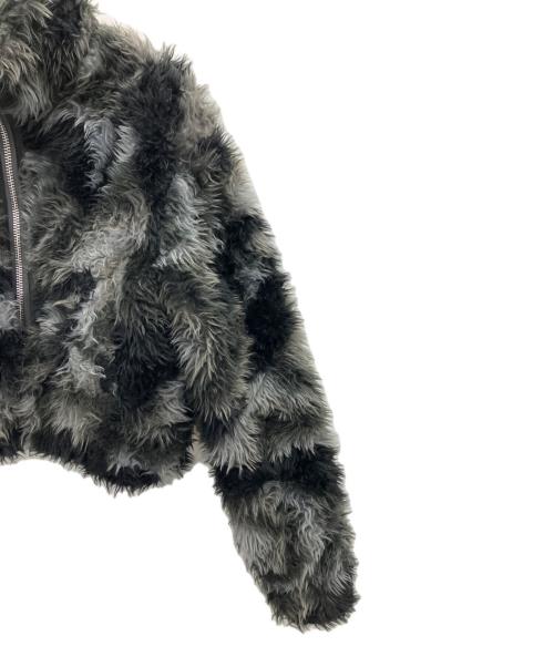 EMODA（エモダ）EMODA (エモダ) ファージャケット グレー×ブラック サイズ:SIZEFREEの古着・服飾アイテム