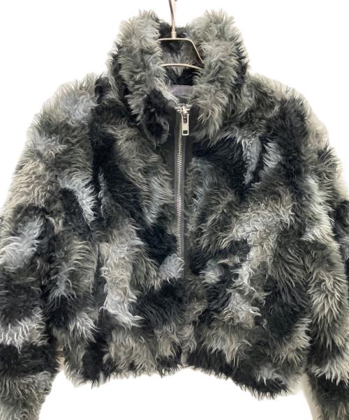 EMODA（エモダ）EMODA (エモダ) ファージャケット グレー×ブラック サイズ:SIZEFREEの古着・服飾アイテム