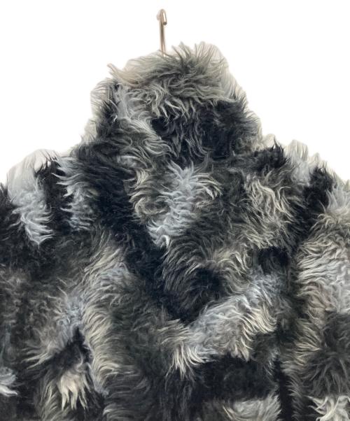 EMODA（エモダ）EMODA (エモダ) ファージャケット グレー×ブラック サイズ:SIZEFREEの古着・服飾アイテム