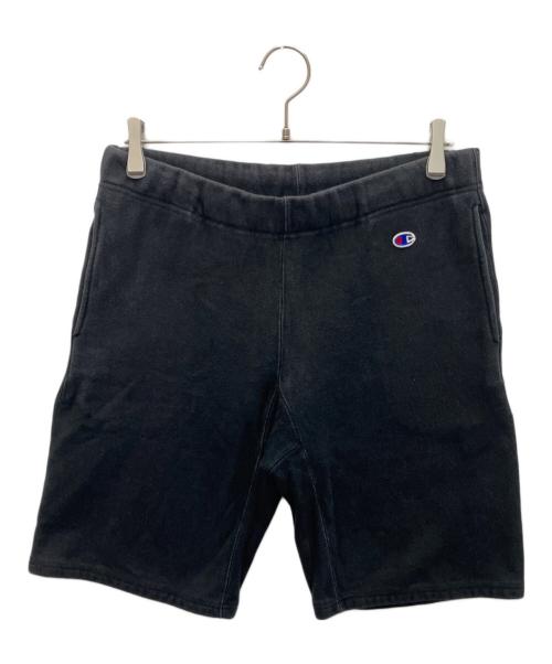 Champion REVERSE WEAVE（チャンピオン リバース ウィーブ）Champion REVERSE WEAVE (チャンピオン リバース ウィーブ) スウェットハーフパンツ ブラック サイズ:XLの古着・服飾アイテム