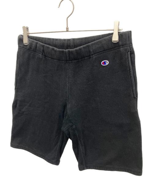 Champion REVERSE WEAVE（チャンピオン リバース ウィーブ）Champion REVERSE WEAVE (チャンピオン リバース ウィーブ) スウェットハーフパンツ ブラック サイズ:XLの古着・服飾アイテム