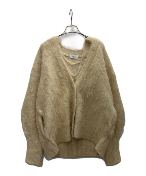emmi（エミ）emmi (エミ) シャギーニットカーディガン ベージュ サイズ:SIZEFREEの古着・服飾アイテム