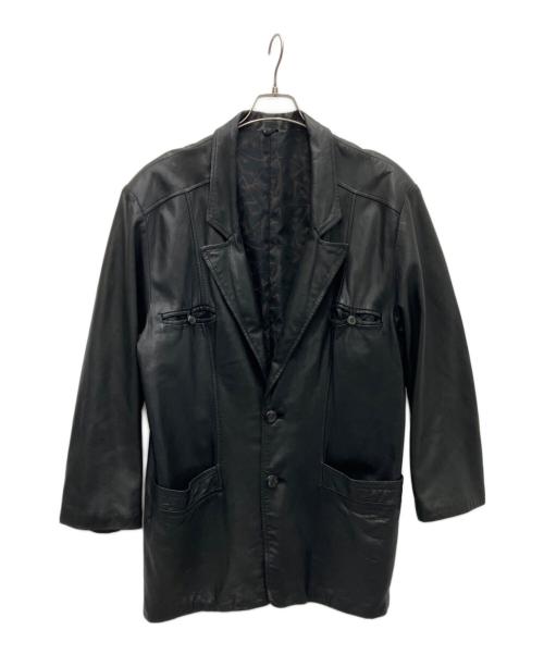-（-）- (-) レザージャケット ブラック サイズ:-の古着・服飾アイテム