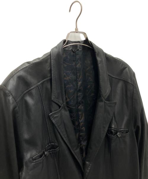 -（-）- (-) レザージャケット ブラック サイズ:-の古着・服飾アイテム