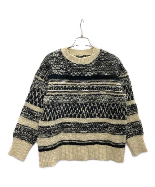 ticca（ティッカ）ticca (ティッカ) 厚手ニット ベージュ×ブラック サイズ:SIZEFREEの古着・服飾アイテム