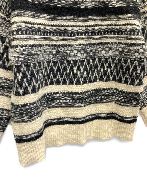 ticca（ティッカ）ticca (ティッカ) 厚手ニット ベージュ×ブラック サイズ:SIZEFREEの古着・服飾アイテム