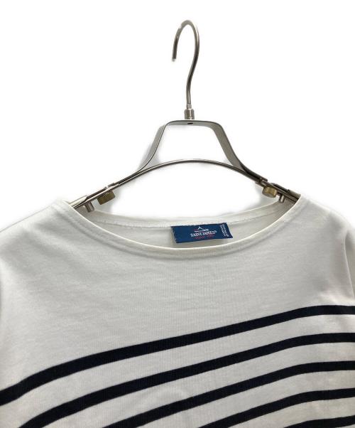 SAINT JAMES（セントジェームス）SAINT JAMES (セントジェームス) 長袖カットソー ホワイト×ブラック サイズ:Lの古着・服飾アイテム