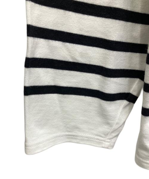 SAINT JAMES（セントジェームス）SAINT JAMES (セントジェームス) 長袖カットソー ホワイト×ブラック サイズ:Lの古着・服飾アイテム