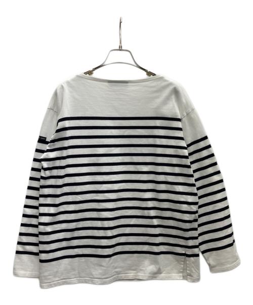 SAINT JAMES（セントジェームス）SAINT JAMES (セントジェームス) 長袖カットソー ホワイト×ブラック サイズ:Lの古着・服飾アイテム